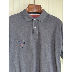 Pivot Rules Polo Shirt Mens Large Gray Golf Embroidered Cotton Short Sleeve